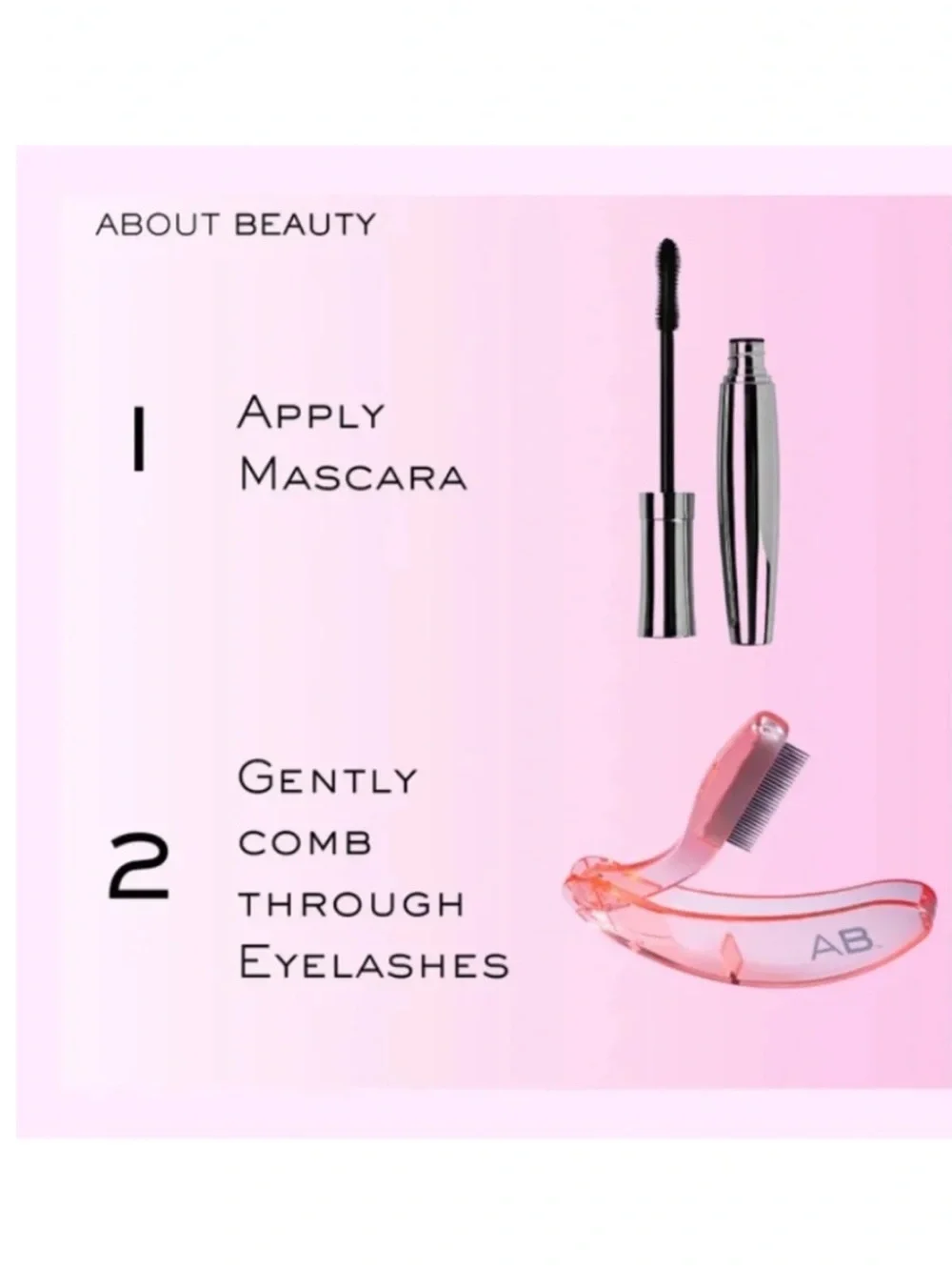 NEW About Beauty Lash Lover Folding Eyelash Comb, 2-count